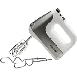 Gorenje Міксер ручний 400 Вт насадки-4 винчики, турборежим, біло-сірий