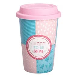 Стакан порцеляновий 420 мл із силіконовою кришкою, blessed to be mom Liling Rongxiang Ceramic RX-N240288BM
