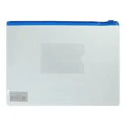 Папка-конверт на молнии zip-lock Buromax А5 глянцевый прозрачный пластик синяя (BM.3947-02)