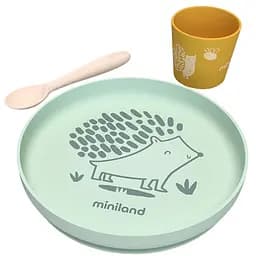 Силіконовий набір дитячого посуду Miniland BLW Forest 3 предмети (89639)
