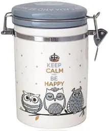 Банка керамическая Be Happy «Совушки», крышка с защелкой S&T 16 см kuh0010009