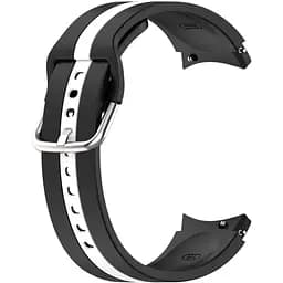 Ремешок для Samsung Galaxy Watch 5 44mm - черно-белый ширина крепления 20мм силикон Watchbands D2 (W17-1WB62443614)