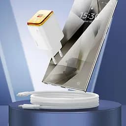 МЗП Hoco N54 Monsoon PD45W (1USB-C) + кабель Type-C to Type-C White - мініатюра 3