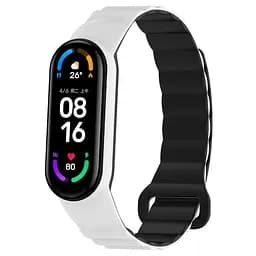 Ремешок Dual-color Magnetic для Xiaomi Mi Band 9/8/10 White/Black
