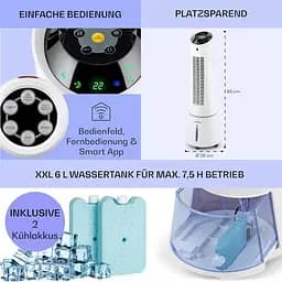 Охолоджувач повітря Klarstein Skyscraper Ice Smart 4-в-1 (10040206)  - мініатюра 5