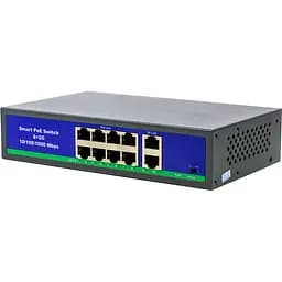 PoE комутатор 8ch 100Mbps+2G uplink