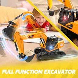 Іграшковий екскаватор з дистанційним керуванням JOYIN для дітей, 2.4 ГГц RC Play з підсвічуванням - мініатюра 7