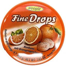 Цукерки Woogie Fine Drops карамель з ароматом апельсину 200 г 