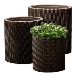 Горщик для квітів Keter 18 л Cylinder Planter Medium коричневий - мініатюра 4