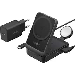 Беспроводное зарядное устройство Anker MagGo 3-in-1 Qi2 Black (A2918) [162989]