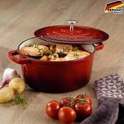 Каструля чавунна з кришкою KELA Calido червона 26 см 4,6 л (11948) - мініатюра 2