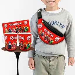 Набір: дитяча сумка-бананка+кружка Роблокс «Roblox» 32х15см, бананка для хлопчика через плече на подарунок (00960)
