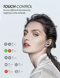 Бездротові Bluetooth навушники TWS BX15 із зарядним кейсом, сенсорами керування та індикатором заряду Чорні - мініатюра 10