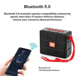 Портативна бездротова Bluetooth колонка T&G TG-311 з потужним звучанням LED-підсвічуванням та ремінцем для перенесення Зелений - мініатюра 3