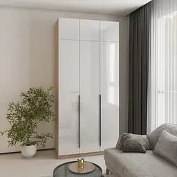 Шафа 3-дверна з антресоллю MebelStar Оскар Gloss BL-B, комплект полиць 120x52x260 см Дуб сонома/Білий (MBS-5436)