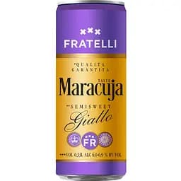 Напиток винный Fratelli Maracuja Giallo белый полусладкий слабоалкогольный игристый 6-6.9% 0.33 л