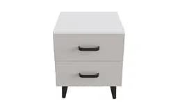 Тумба Віва 2 на конусних ніжках Ferrum-decor 41x35x40 Чорний метал ДСП Білий 16 мм (FRD-106815) - мініатюра 3