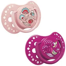 Пустышка силиконовая Lovi Folky, симметрическая, 0-3 мес., 2 шт. (22/841girl)
