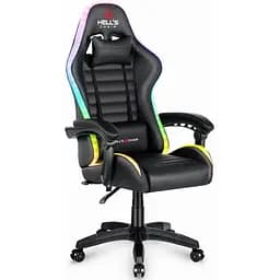 Комп'ютерне крісло Hell's HC-1003 Led RGB Black - мініатюра 3
