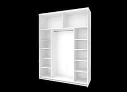 Шафа-купе Doros G-Caiser 2 Скла/3 частини 180х60х240 см Білий (42005017) - мініатюра 3