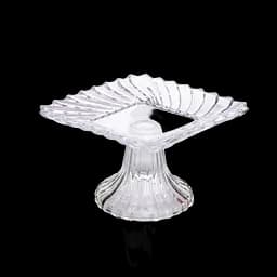 Тортовница стеклянная квадратная на ножке 16×16 см прозрачная для торта, десертов, сервировка стола Yiwu 64486-15