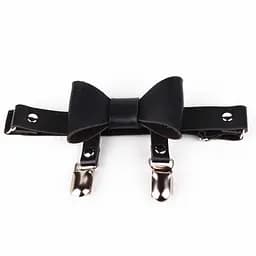 Гартер на 2 ноги з підв'язками для панчох і бантиком 2 шт Чорний