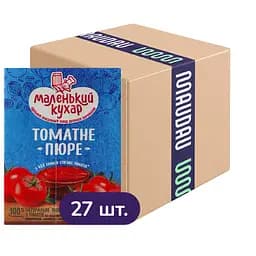 Упаковка томатного пюре Маленький кухар 10% 5.67 кг (210 г х 27 шт.)