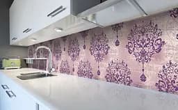 Кухонний фартух Вензель Орнамент вінілова для кухні 65х250 см Абстракція Фіолетовий Happy Pocket Z184128 - мініатюра 5