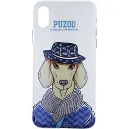 Чохол-накладка PUZOO TPU Glossy Shiny Powder Art dog iPhone X White Ravan