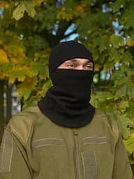 Флісова балаклава (Мультиком) (Піксель) (Олива) (Чорна) Чорна) Чорна