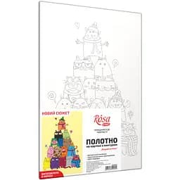 Полотно на картоні з контуром Rosa Start Яскраві котики 20х30 бавовна акрил - мініатюра 4