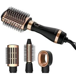 Фен-щетка мультистайлер IPARAH P-266G BLACK 4-в-1 для укладки волос, 4 насадки, 2 режима скорости, 2 уровня температуры
