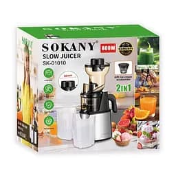 Шнековий соковитискач Sokany SK-01010 2в1 Морожениця 800Вт Ø80мм Чорний/Сірий - мініатюра 6