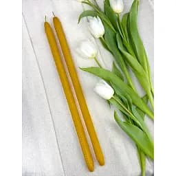 Набір Пасхальна свічка з вощини 2 шт. з натурального бджолиного воску (42х2,5 см)