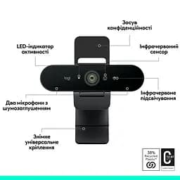 Веб-камера Logitech Brio 4K Graphite (960-001718) - мініатюра 5