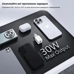 Мережевий зарядний пристрій Choetech USB-A/USB-C PD5012-EU-WH - мініатюра 4