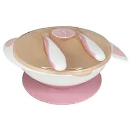 Тарелка на присоске с ложкой и вилкой MGZ-0109(Peach) 350 мл