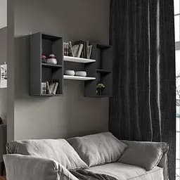 Полиця навісна Moreli T-11 1010x600x180 мм Антрацит/Білий (mo-t11-antracit-white)