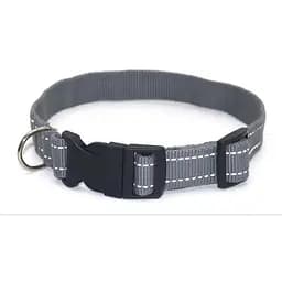 Ошейник для собак Zoo-hunt Неон капроновый светоотражающий ок 1,6 см 23-34 см серый