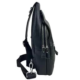Шкіряний чорний слінг через плече Tiding Bag A25F-6809-1A чорний - мініатюра 4
