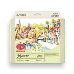 Набор карандашей акварельных 99IDEAS "Aqua Expert" 24 цвета, Outdoor, металлическая коробка, 99AE-24OUTD