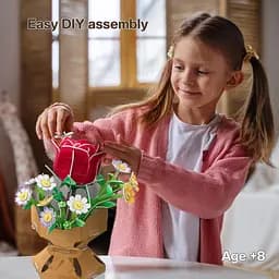 Тривимірна головоломка-конструктор Cubic Fun Flower Bouquet Rose Букет квітів Троянда (W3301h) - мініатюра 5