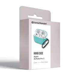 Силіконовий чохол для навушників Apple AirPods Pro 3, Hang Case, бірюзовий, ультратонкий захисний кейс товщиною 2 мм, захист від подряпин, пилу та ударів, компактний, з карабіном для кріплення, ArmorStandart (ARM88277) - мініатюра 8