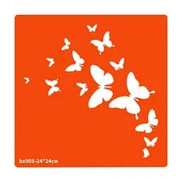 Трафарет для био-тату Бабочки Fresh Tattoo bx005-24*24см, размер 24х24см