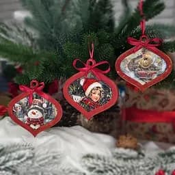 Творчий набір для створення 3-х ялинкових прикрас "Vintage Christmas" FDCKW-053 - мініатюра 4