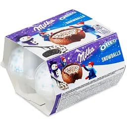 Шоколад молочный Milka Snow Balls с кусочками печенья Орео 4 шт. х 28 г