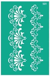 Трафарет багаторазовий самоклеючий №501 Бордюрний 13×20см Ажур Rosa Talent