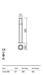 Стовпчик CRAYON ST500 E27 42W IP44 DG (4.1.1) Redo 9075 - мініатюра 3