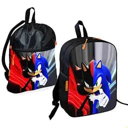 Школьный рюкзак детский Супер Соник + Сумка для обуви спортивной формы рюкзак-мешок для мальчика (01836)