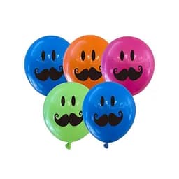 Кулька повітряна латексна з принтом (30 см, 5 шт.) Вуса